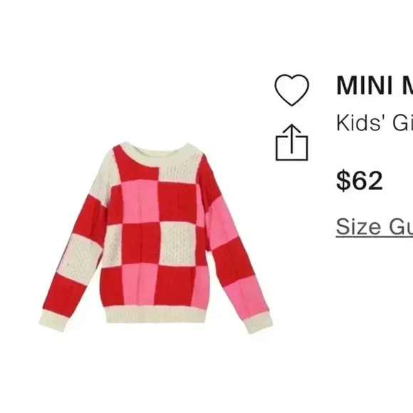MINI MOLLY checkered knit sweater size 12 - Picture 5 of 5